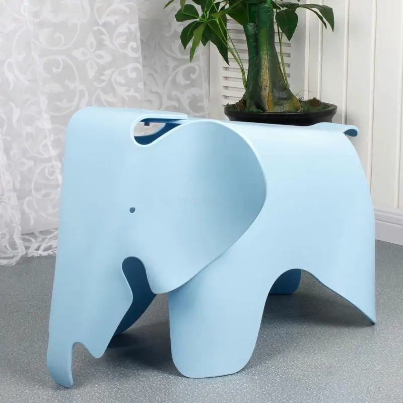 Elephant Shaped Kids Children Stool Cute Creative Chair Indoor Outdoor Waterproof PP Plastic Chair Children Gift Bearing 150kg