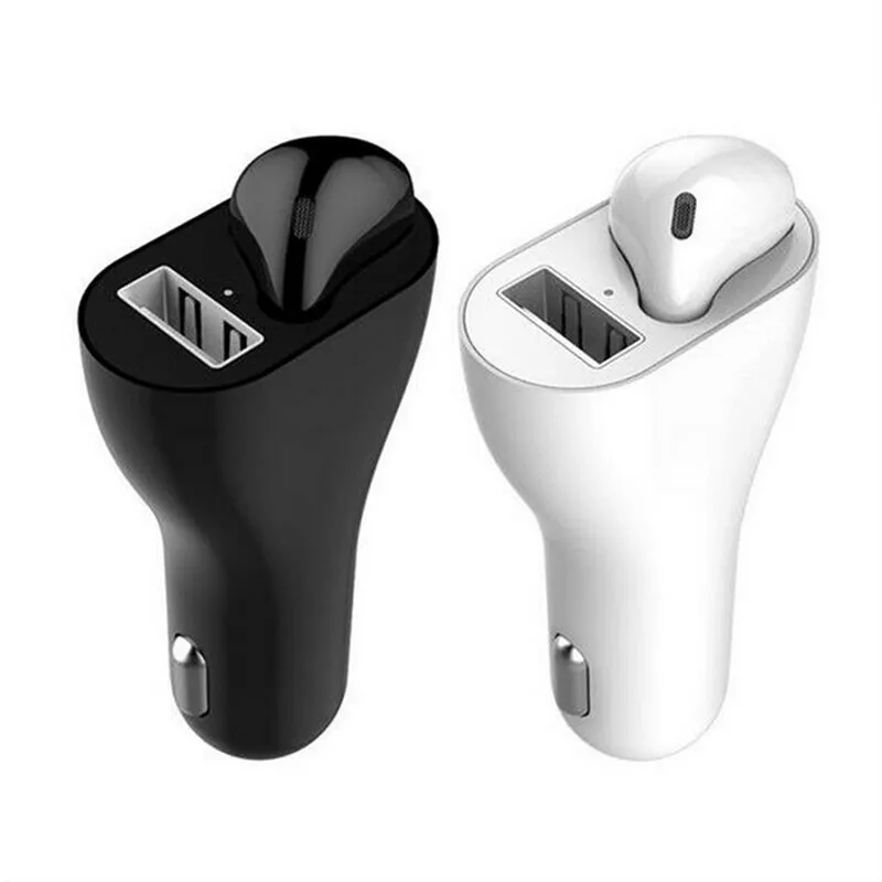 

Portable car charger single headset USB hands-free charging automatic connection Bluetooth 5.0 Headset Cigarette Lighter