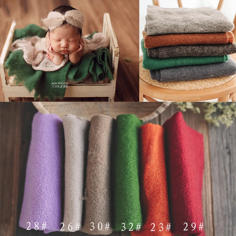 Newcolor Newborn Photography Props Felt Blankets Baby Photo Props Blankets Infant Photo Shoot Accessories Modelling Blankets 