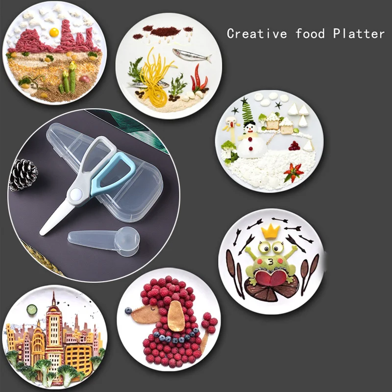 Baby Food Mills Ceramic Scissors Household Toddler Feeding Aid Scissors Cutting Box Baby Supplies Tableware Health Baby Food Machine