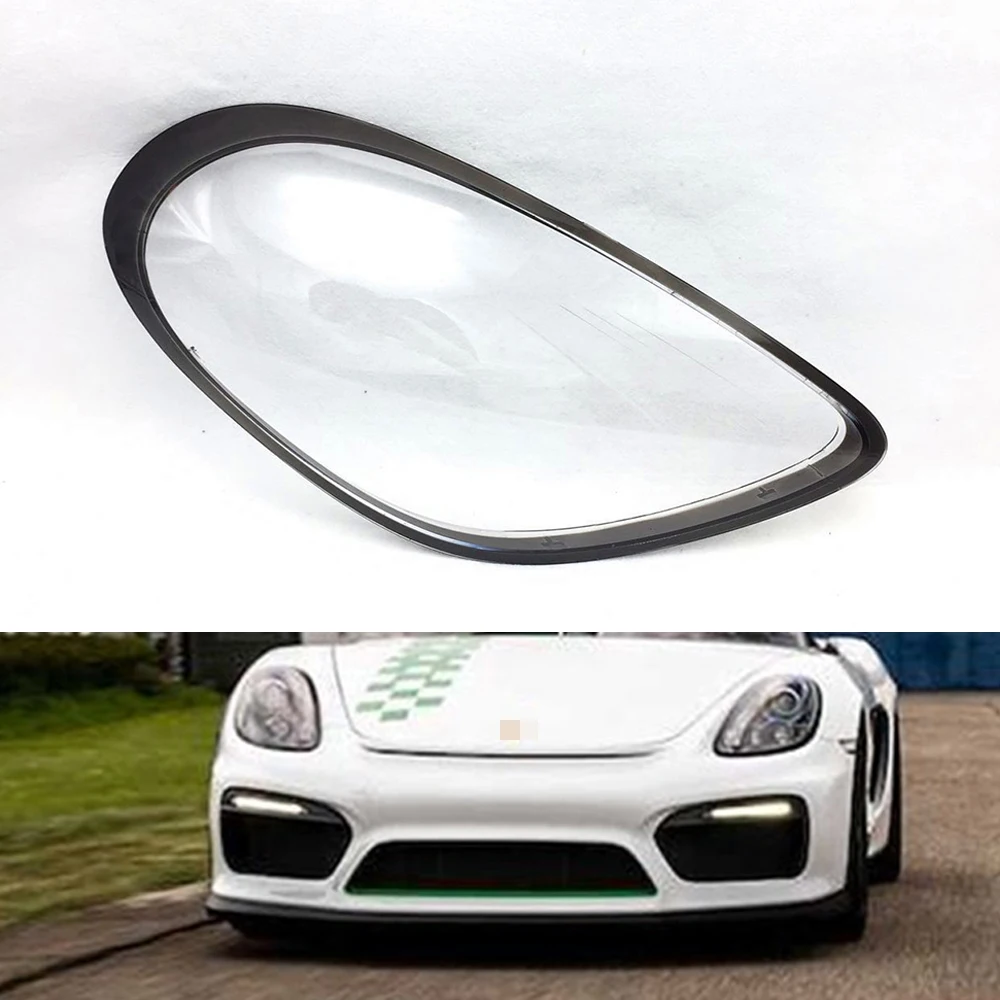 Headlight Lens For Porsche Cayman 981 Headlamp Cover Replacement Front Car Light  Auto Shell