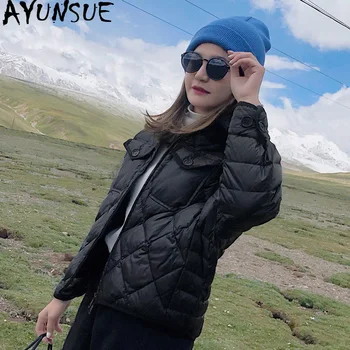

AYUNSUE 2020 Autumn Winter Women's Down Jacekt Short Korean Ultra Light Duck Down Coat Female Puffer Jacket MER199 KJ3477