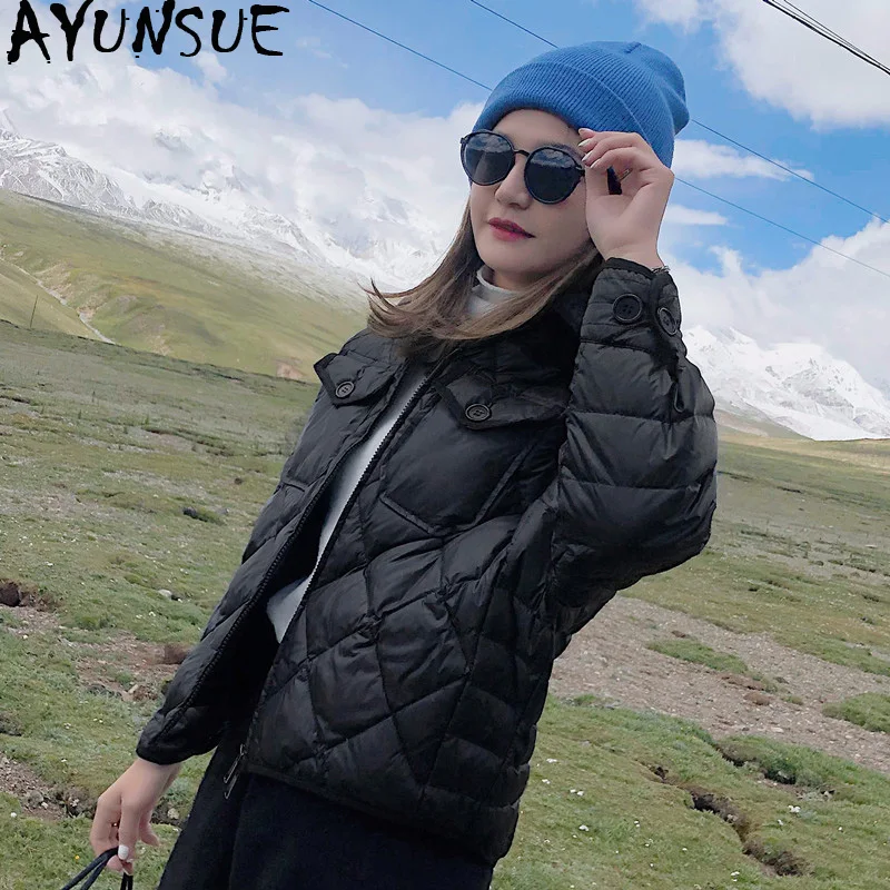 AYUNSUE 2020 осень-зима Женская пуховая куртка короткий корейский ультра светильник