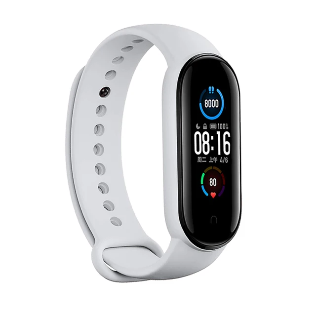 Bracelet for Xiaomi Mi Band 5 Strap Silicone Painting Flowers Belt miband 5 accessories Wrist Strap for Xiaomi Band 6 Silver