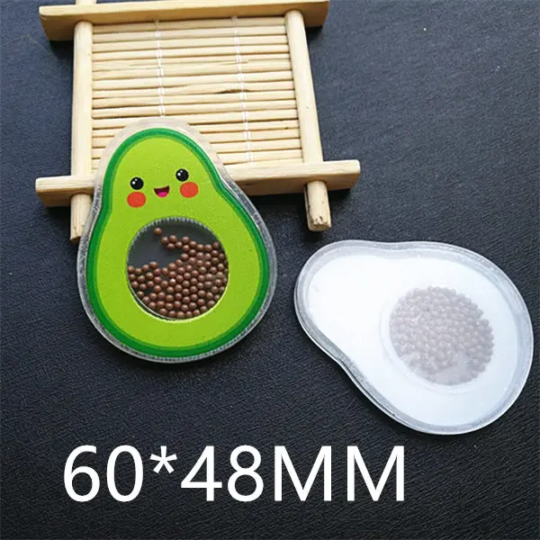 60x48MM 2 шт/партия 60*48 мм мультфильм авокадо шейкер смолы - Цвет: 60x48MM
