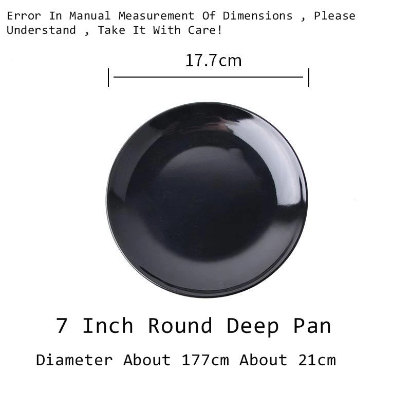 12 дюймов анти-падение черная имитация керамической пластины имитировать пластик яркий сплошной цвет черный будет основное блюдо в стиле вестерн круглая пластина - Цвет: 7In black disc