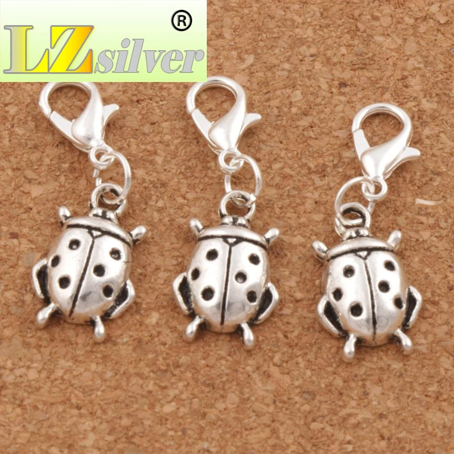 Ladybug Clasp European Lobster Trigger Clip On Charm Beads 11x31.5mm 100pcs Zinc Alloy C1553