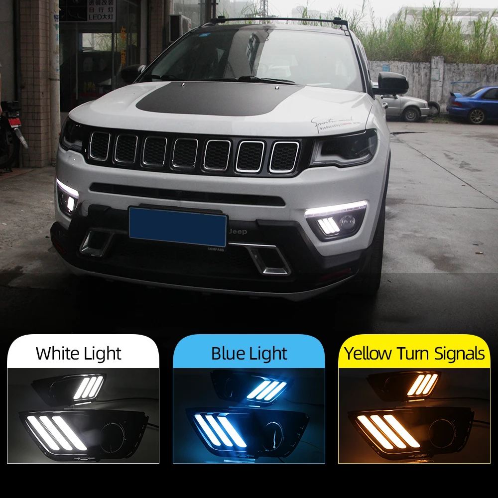 Car Flashing 2pcs Led Drl Daytime Running Light For Jeep Compass 2017