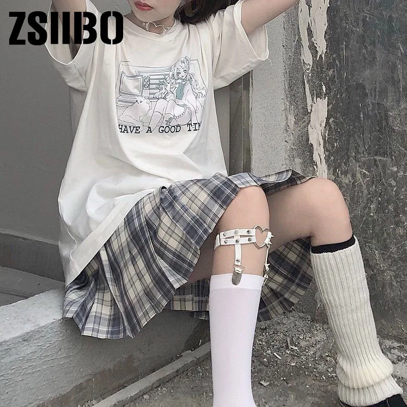 Goth Streetwear Short Sleeve Top Tee Female Kawaii y2k mujer gothic kpop футболка Harajuku Anime Print Black Crop Women T-shirts