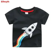 Elfmyth/Коллекция года, футболка для мальчиков летние топы, детская одежда футболка с принтом животных Koszulka, футболки с изображением динозавра, Enfant, футболка, костюмы