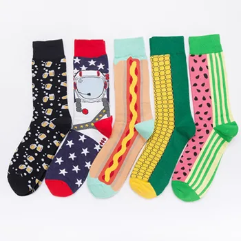 

Cross-border For Fashion And Colorful Happy Couples Socks Women High Personality Cotton Women Socks Ladies Harajuku Winter Socks