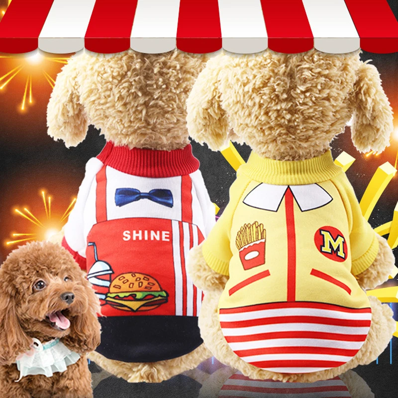 

Pet Dog Vest French fries Summer Pet Clothes For Dogs Cat Vest Burger Clothing For Dogs Costume Small Medium Dog Clothes
