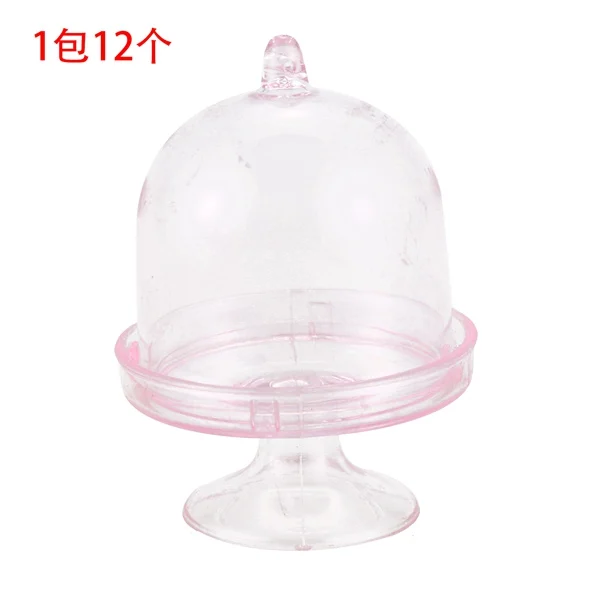 pink 12x мини стойка для кексов, пирожное-Корзиночка коробка Свадебная вечеринка пластиковая коробка для конфет - Цвет: pink