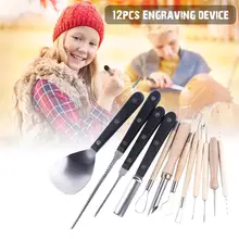 12 шт Хэллоуин Тыква Резьба инструментарий профессиональные тыквы режущие принадлежности для хэллоуина украшения кухни Резьба Инструменты