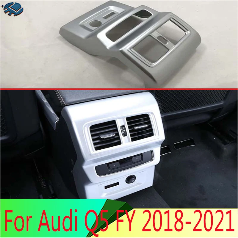 For Audi Q5 Fy 2018 2019 2020 2021 Decorate Accessories Abs Chrome Matte Plated Armrest Box Rear