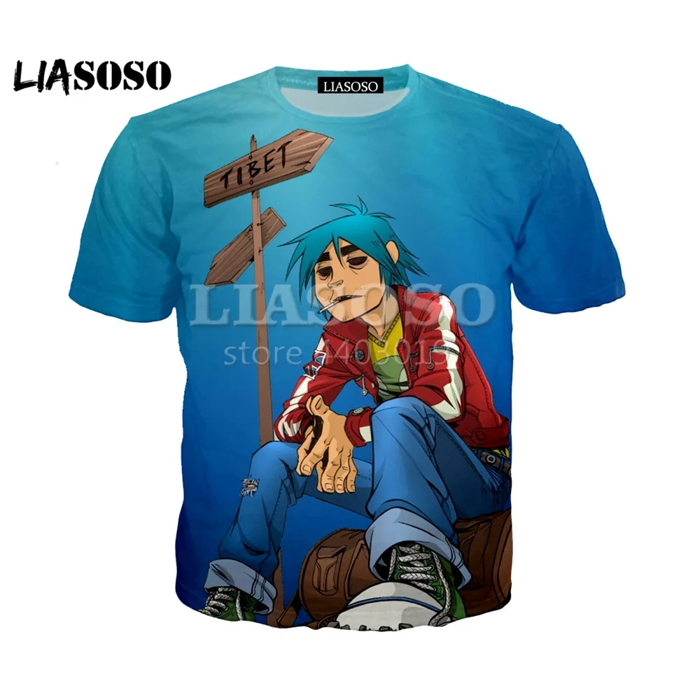LX2019 3D принт новая музыкальная группа Gorillaz женская мужская верхняя одежда Casusl модная летняя футболка с круглым вырезом