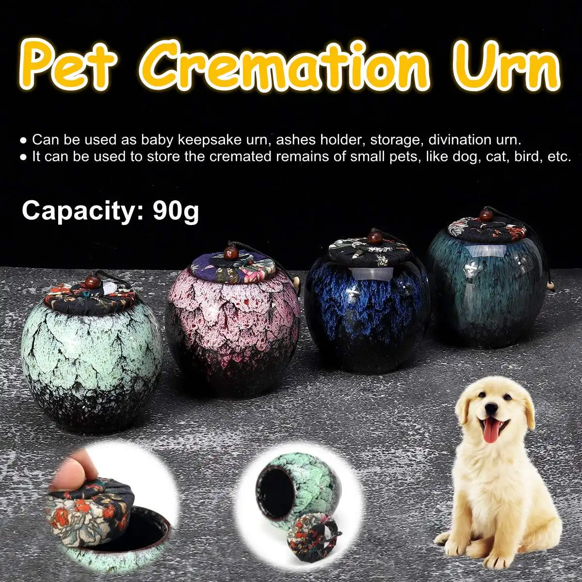 

Colourful Smooth Ceramic Urns Pets Dog Cat Birds Mouse Cremation Ashes Urn Keepsake Storage Casket Columbarium Pets Memorials