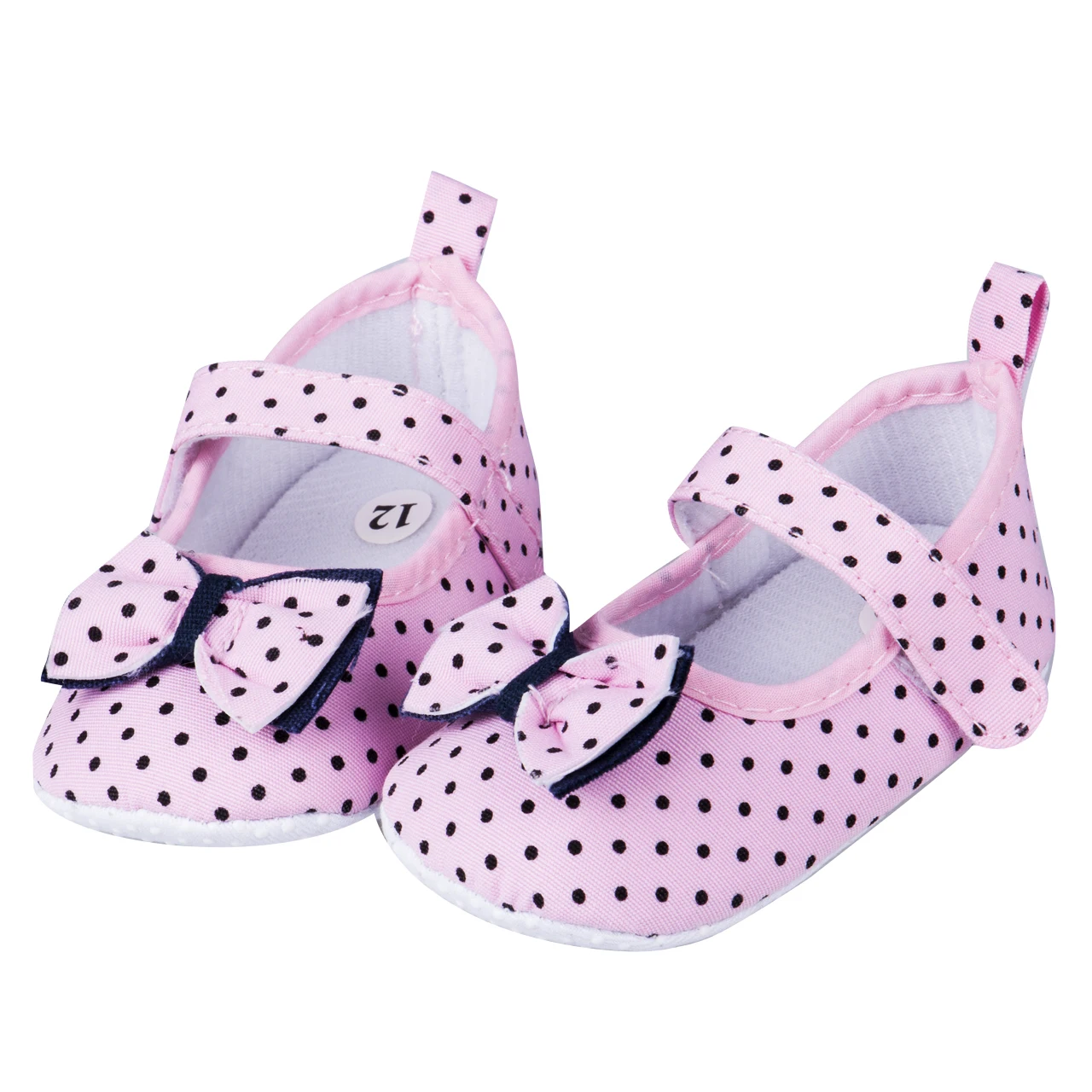 В горошек, с бантом на поясе детская обувь, Новорожденные Девочки Обувь для ползунков мягкая подошва обувь Кроссовки Тапочки; нескользящая подошва; на возраст от 0 до 18 месяцев - Цвет: Розовый