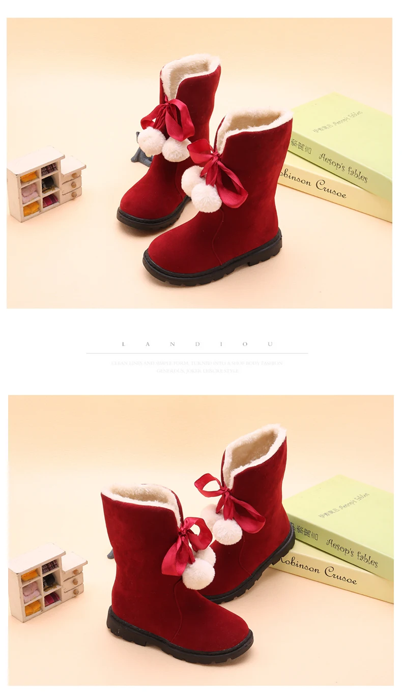 Г. Зимняя Классическая Удобная хлопковая обувь для маленьких девочек Детские теплые ботинки зимние ботинки для принцессы для подростков