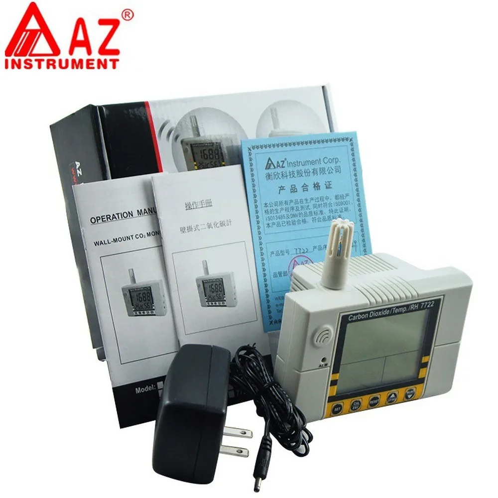 Digital CO2 Analyzer AZ7722 Thermometer Hygrometer Carbon Dioxide Monitor Air Temperature Meter Humidity Meter CO2 Detector