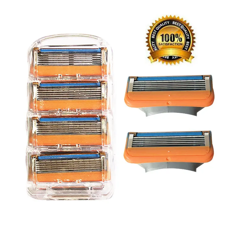 4 unids/lote afeitado 5 capas de hojas de afeitar Compatible para los hombres cara cuidado o Mache 3