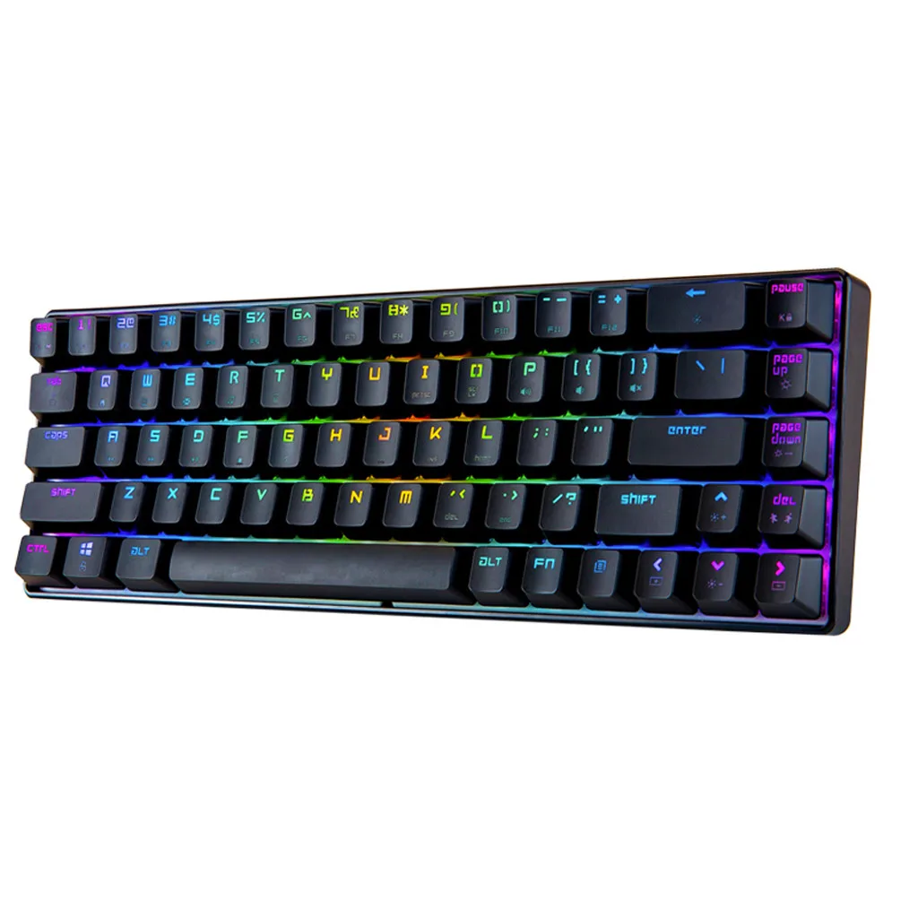 Teclado mecanico68-Key Механическая клавиатура RGB с подсветкой Проводная игровая клавиатура экстра-тонкий и легкий zuoya механичекая клавиатура
