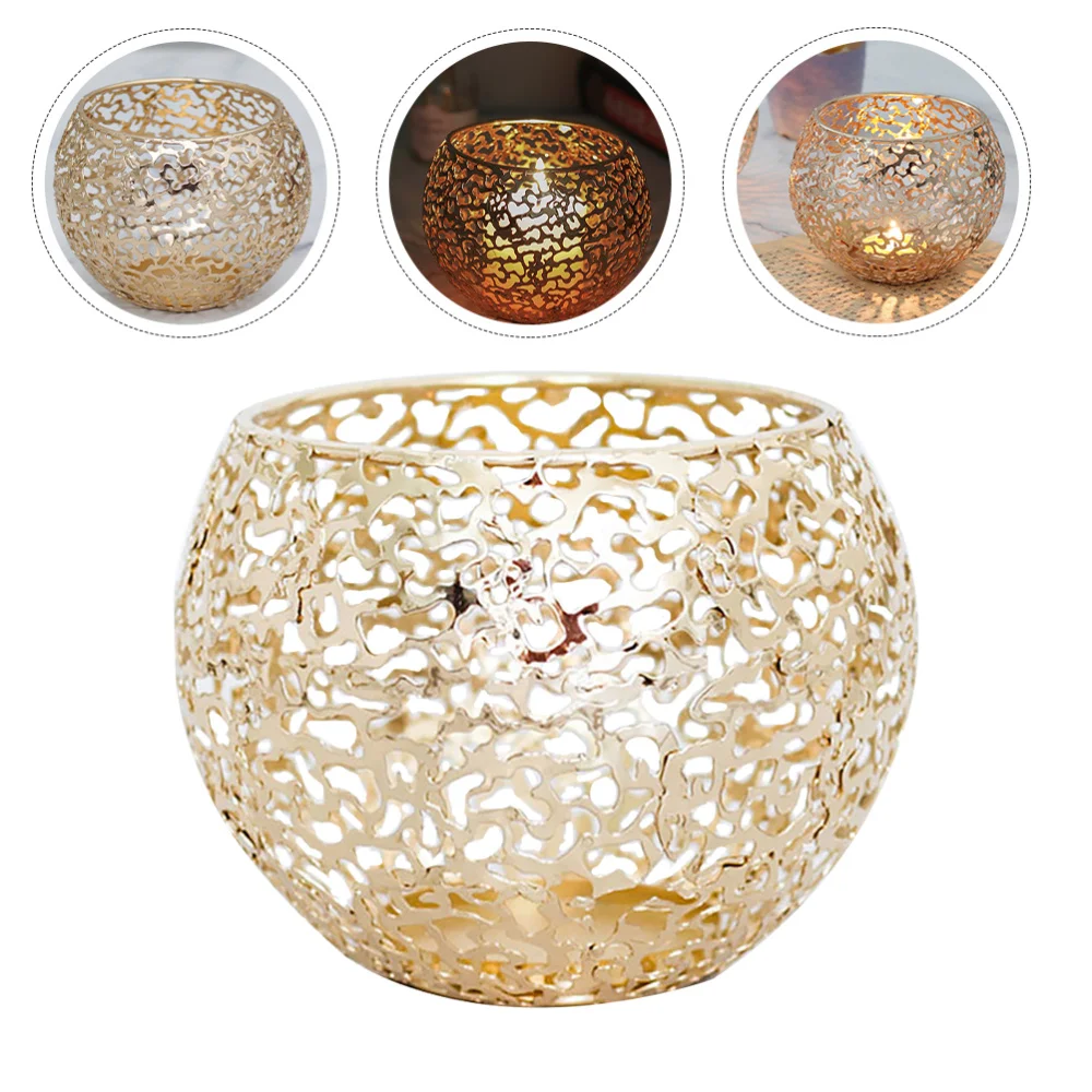 

Holder Cup Glass Ironcandlestick Bowl Votive Tealight Retro Candlesticks Tea Light Vintage