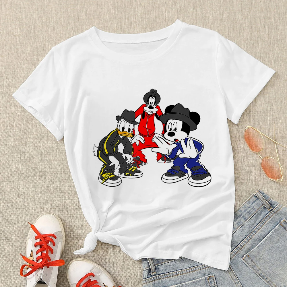 Plus Size 3XL Women T Shirts Fashion Minnie Mouse Print Short Sleeve Summer T-Shirt Female Tops Woman Casual Tshirt long sleeve t shirts Tees