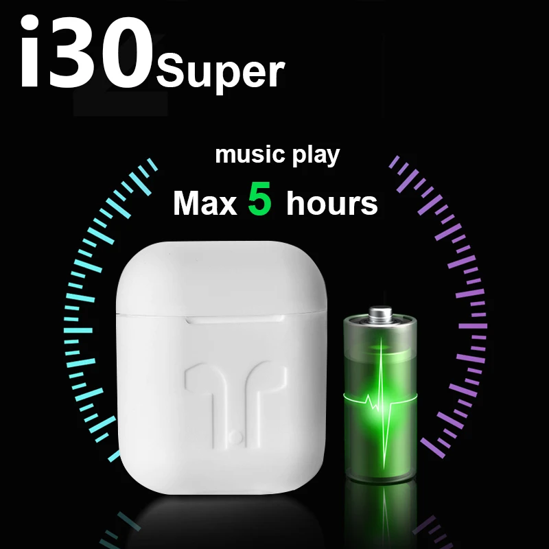 i30super tws 5h super Power i30 Wireless Earphone 6D Super Bass Bluetooth 5.0 Earphones pk i90000 pro i9000 | Электроника