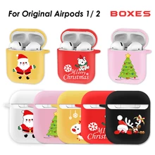 ТПУ Силиконовые Bluetooth беспроводные наушники чехол для AirPods забавная Рождественская елка Защитная крышка аксессуары для кожи для AirPods 1 2