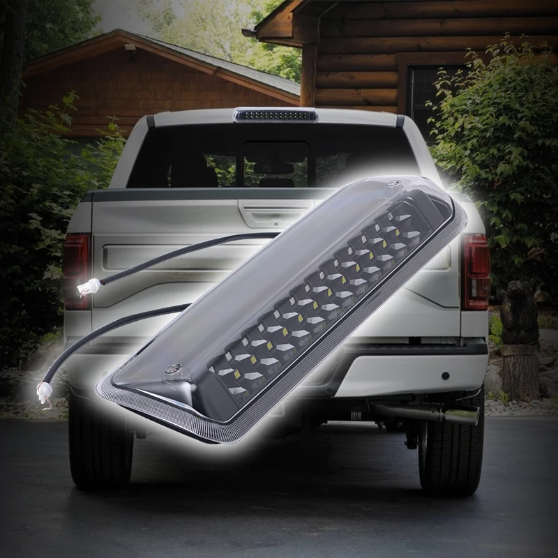 

For F ord F150 High Mount Dual Row LED 3rd Brake/Cargo Light (Black Housing Clear Lens)