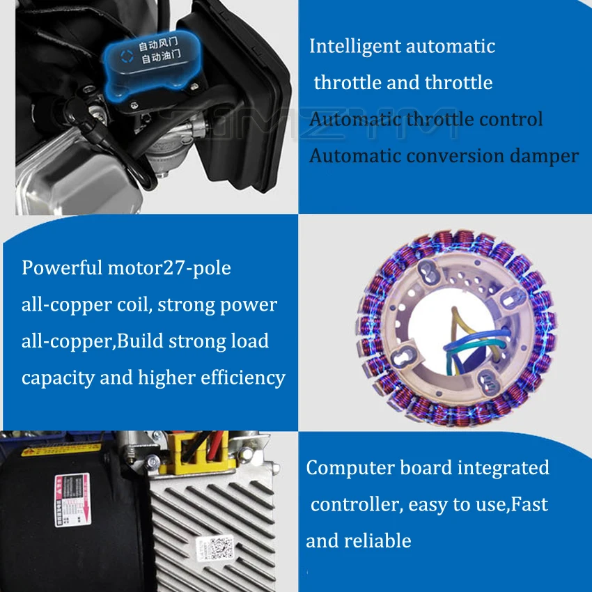 Description Picture 5 of item3KW Silent Automatic Electric Vehicle Range Extender Generator 48V/60V/72V Electric Car Three-wheel/Four-wheeler 3.5L  212CC