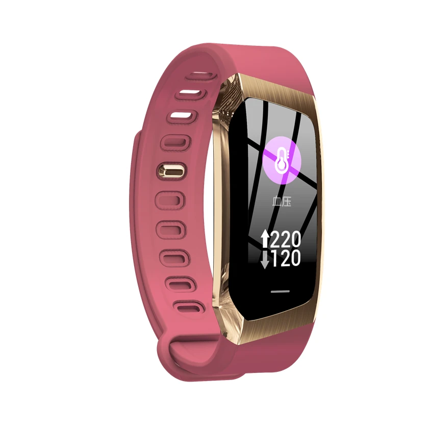 Умный Браслет E18 монитор сердечного ритма фитнес-трекер жизнь водонепроницаемый IP67 спортивные наручные часы для Android и IOS умные часы для мужчин - Цвет: Розовый
