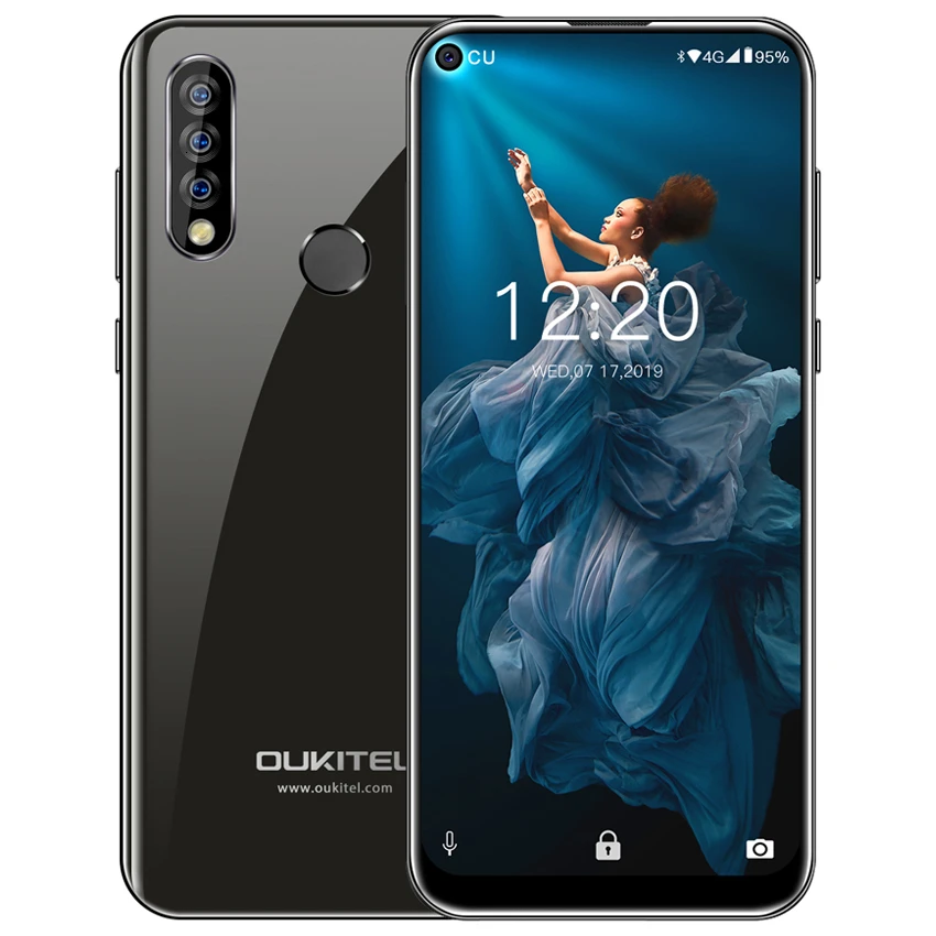 OUKITEL C17 Pro 6.35" Android 9.0 Mobile Phone 4G RAM 64G ROM MTK6763 Octa Core Dual 4G LTE Rear Triple Cameras Smartphone