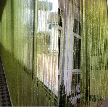 

300x290cm Shiny Curtain Tassel Silver String Line Window Door Divider Sheer Curtains Valance Home Wedding decoration 300x280cm
