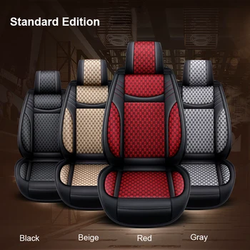 

5-Seat Car PU Leather Linen Front Car Seat Covers Front Rear Fashion Style Auto Interior for CHEVROLET Equinox Tahoe TRAX IMPALA