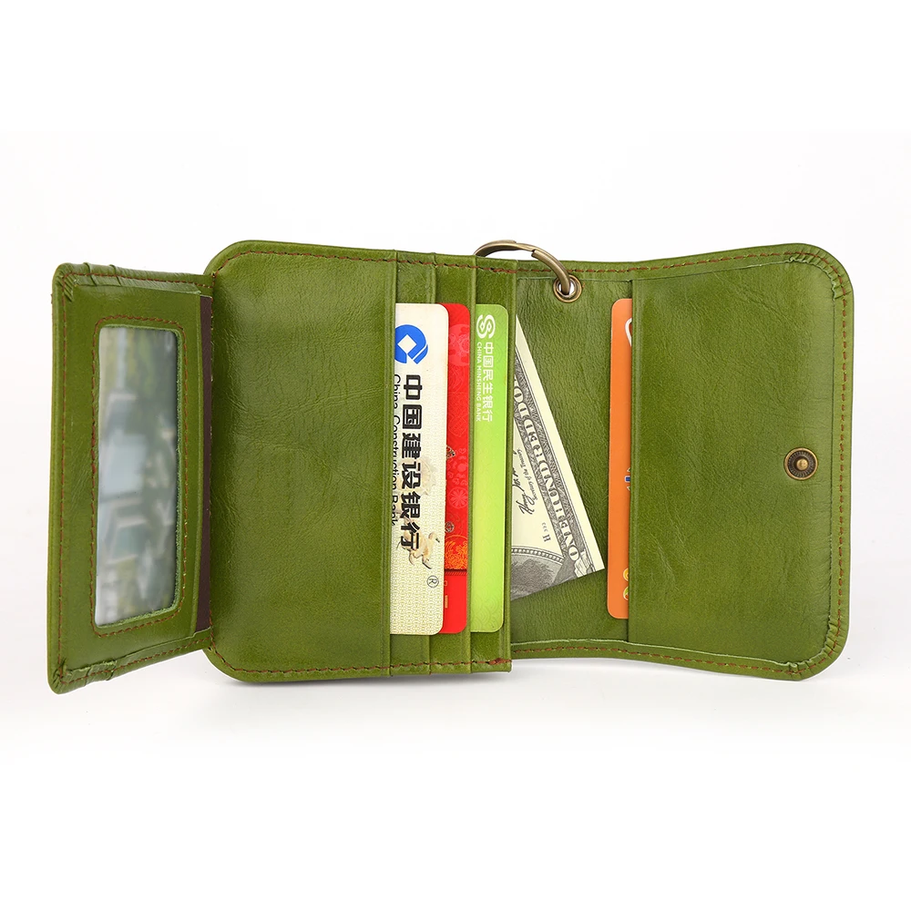 Genuine Leather Women Wallet RFID Blocking Compact Women\'s Wallets Small Zipper Coin Wallet Female Short Women Purse Card Wallet