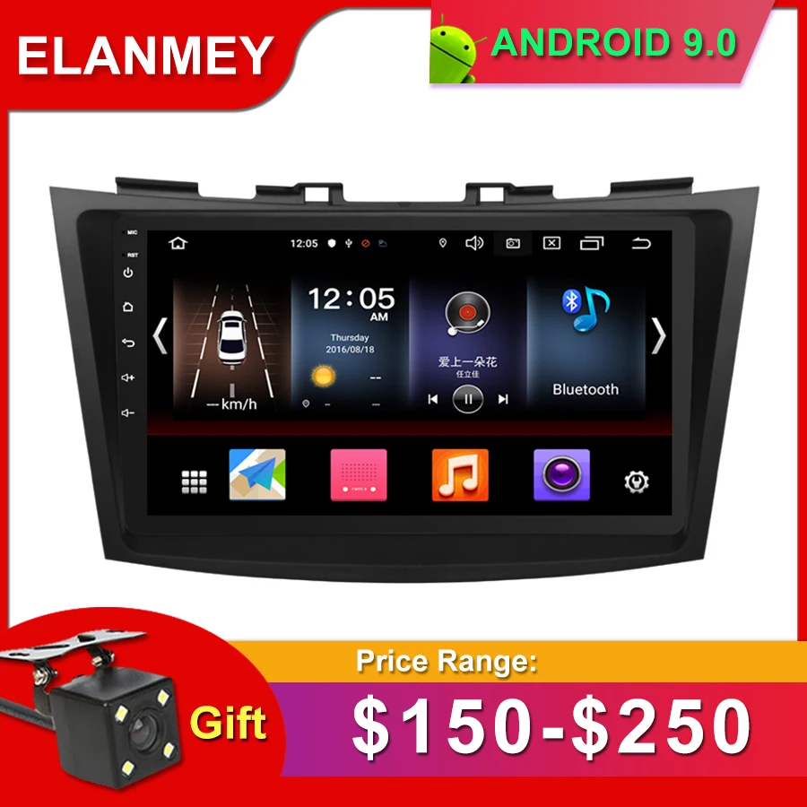 

Gift Camera Car Radio for SUZUKI SWIFT 2013-2016 Android 9.0 GPS Navigation Bluetooth Touch screen Car Audio Stere Multimedia