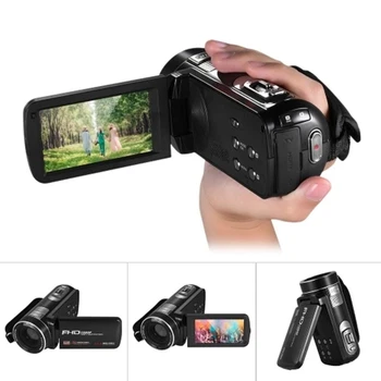 

ABHU-1080P Full HD Digital Video Camera Camcorder 16x Digital Zoom with Digital Rotation LCD Press Screen Max. 24 Mega Pixels Su