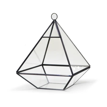 

Garden Golden Diamond Shape Glass Geometric Terrarium Wedding Wall Hanging Decoration Planter Pot For Succulent Air Plant Flower