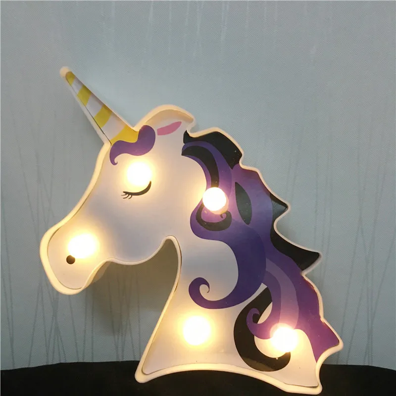 Дизайн Альпака Фламинго Единорог лампа 3D ночник милый детский подарок игрушка декоративная лампа для дома Аккумулятор для осветительных приборов мощность Led
