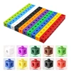 Children Math Cubes Montessori Toys Geometric Counting Link Cubes Snap Blocks Stacking Games Fine Motor Training Sensory Toys 4