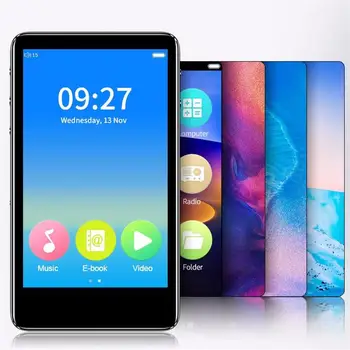 

MP4 Player Bluetooth 4.2 Built-in Speaker 3.0 inch Full Touch Color Screen Video Player with FM, Support SD Card Up to 128GB