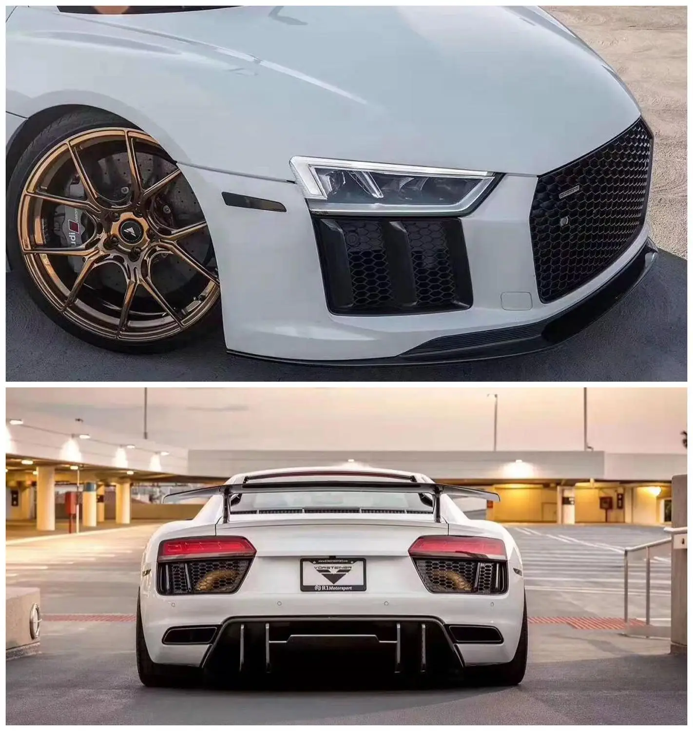 

Carbon Fiber Front Lip Splitters Spoiler Bumper Rear Spoiler Fits For Audi R8 2016 2017 2018 2019