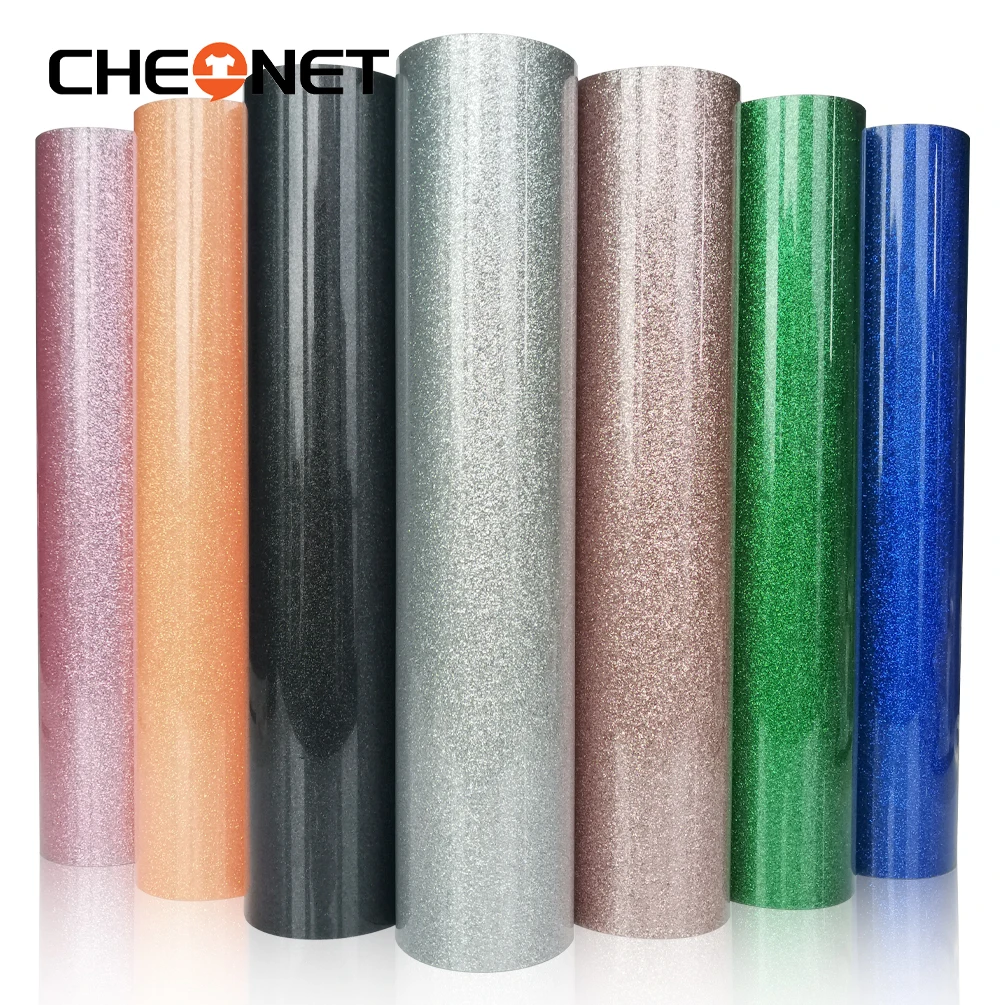 30cmx20cm Beautiful Color Glitter Heat Transfer Vinyl Press Cutting Plotter  Iron On HTV Film