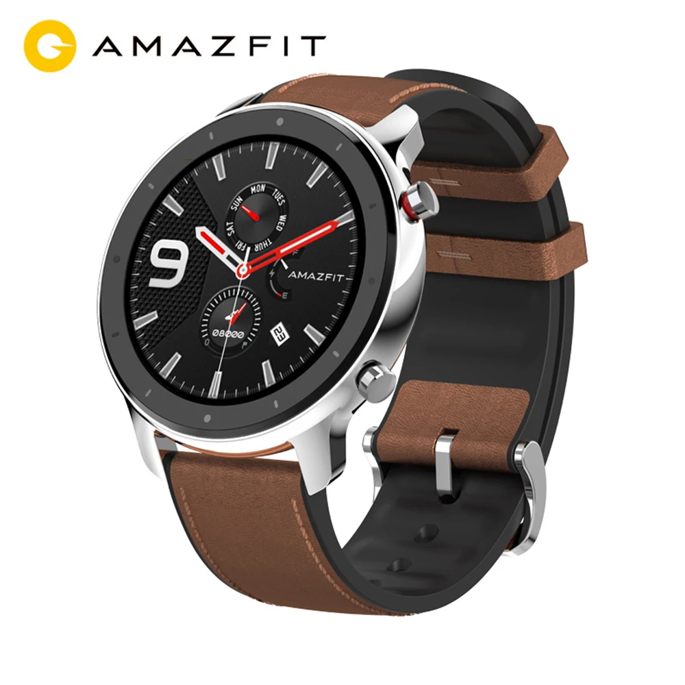 

Original Huami AMAZFIT GTR 47mm Smart Watch 5ATM Waterproof Watch 1.39" AMOLED GPS+GLONASS Smartwatch Men 24 Days Battery