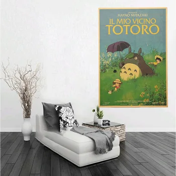 

Canvas Painting Japan Hayao Miyazaki Anime Movie Poster Cartoon Does Retro Nostalgia Kraft Paper Modern Decoration for Room
