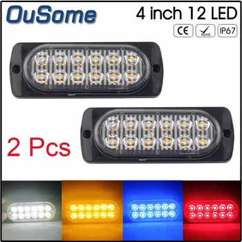 

2 pack 12V 24V 12 LED White Red Blue Amber Side Marker Lights Trailer Marker Lights, Rear Side Led Marker Lights for Trucks