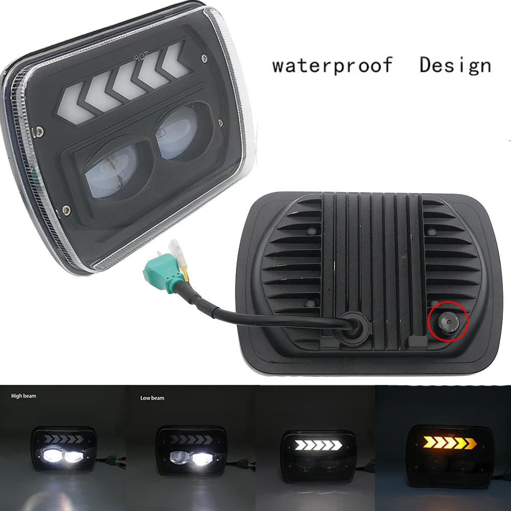 Пара квадратных 5X7 7X6 светодиодный фары для Jeep Wrangler YJ Cherokee XJ H6014 H6052 H6054 грузовики |