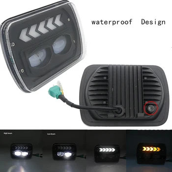 

Pair Square 5X7 7X6 LED Headlight for Jeep Wrangler YJ Cherokee XJ H6014 H6052 H6054 H6052 Trucks